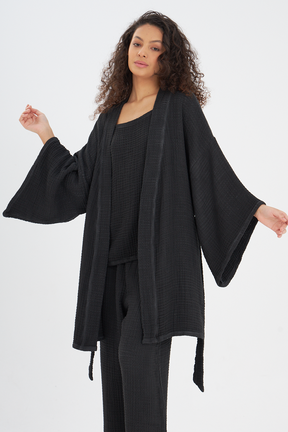 Siyah Bürümcük Kimono