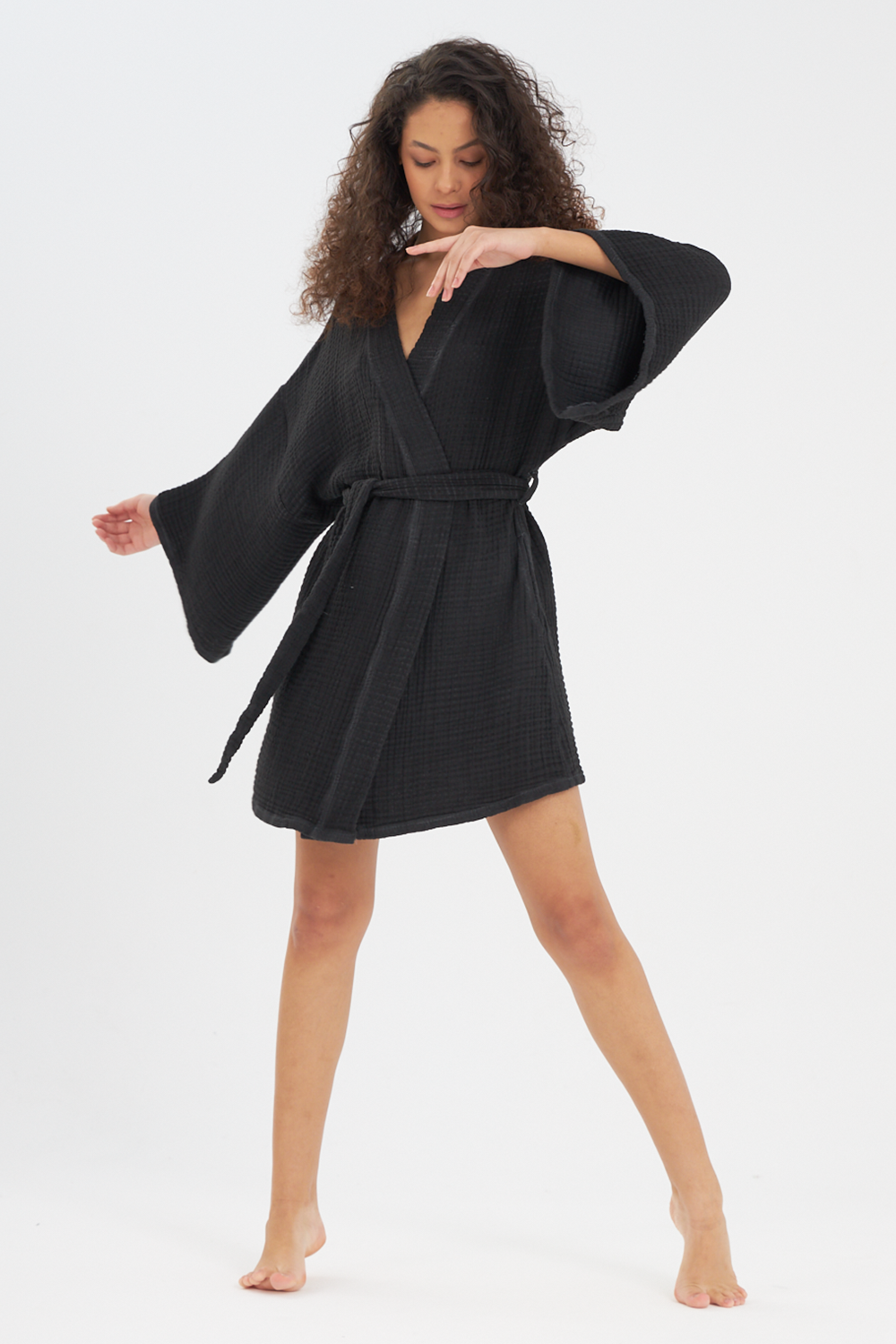 Siyah Bürümcük Kimono