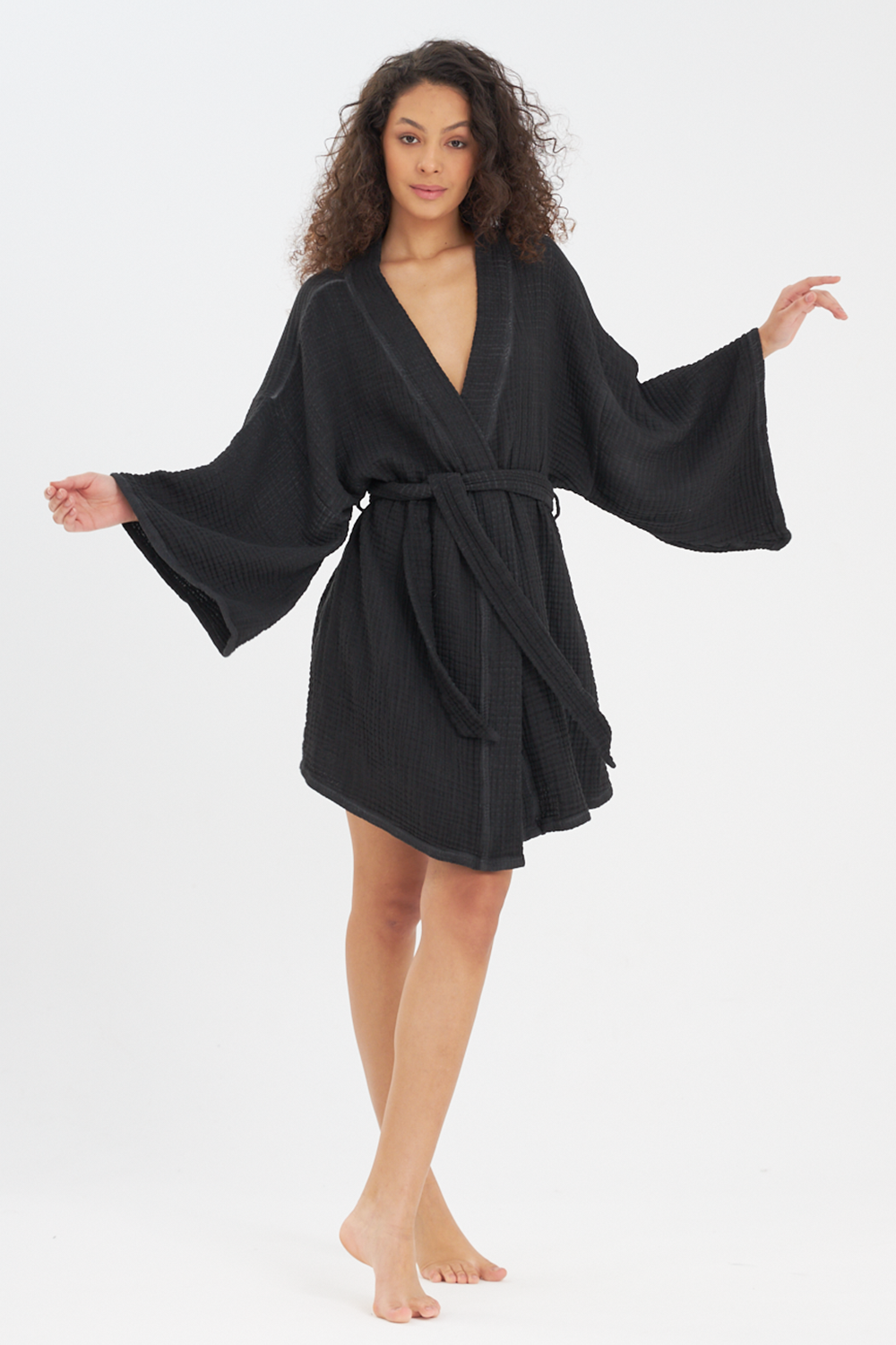 Siyah Bürümcük Kimono