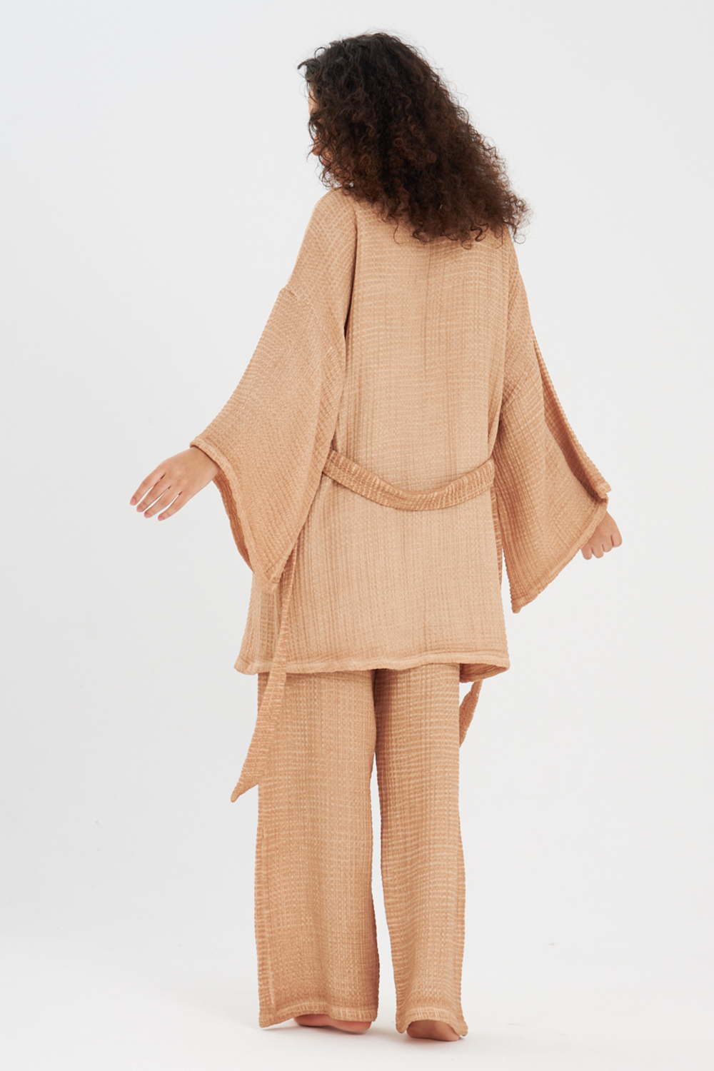 Kahve Bürümcük Kimono