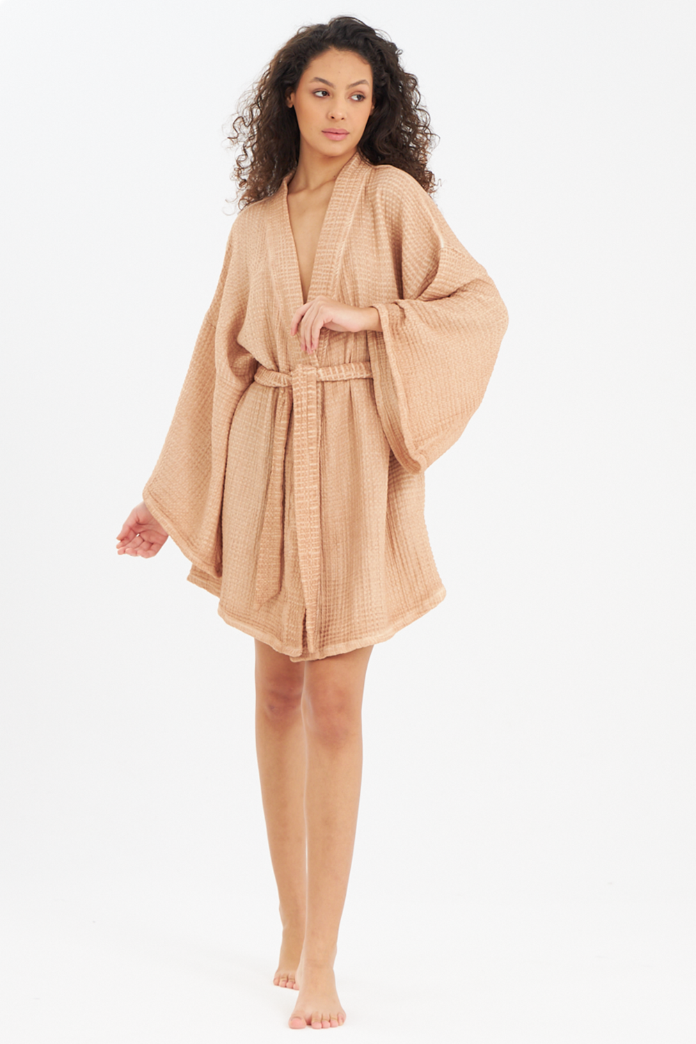 Kahve Bürümcük Kimono